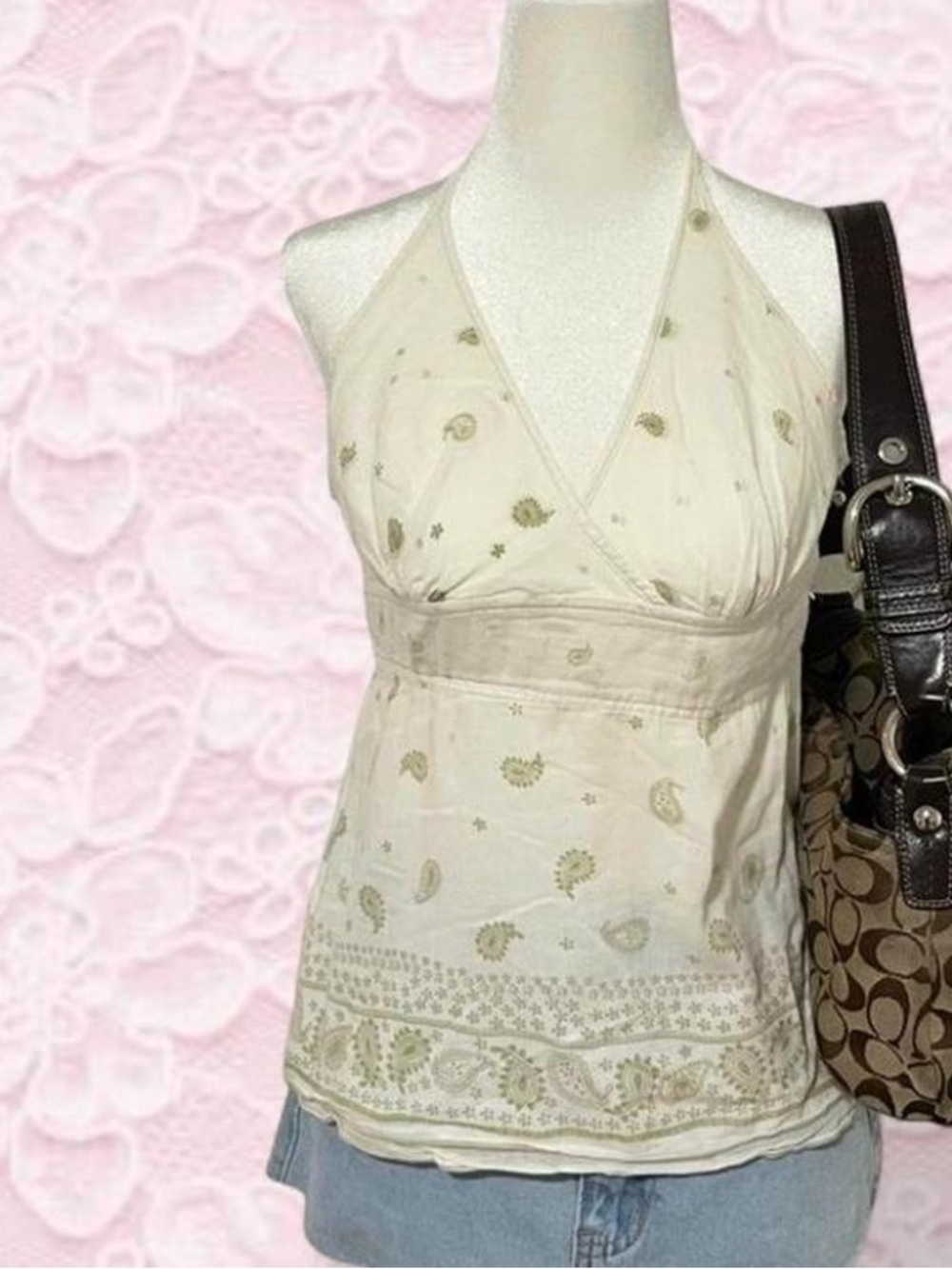 Charlotte Russe Halter Paisley Tank Top